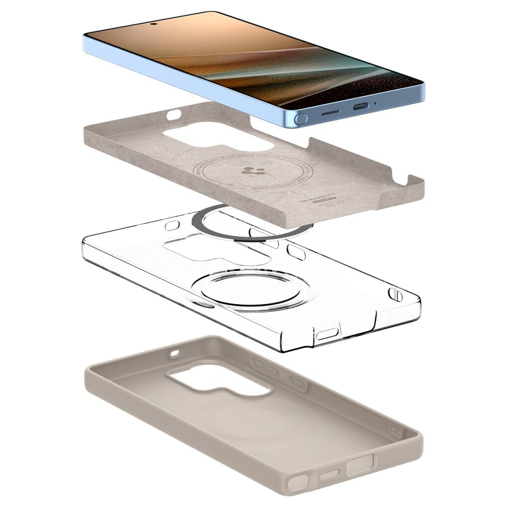 COQUE SPIGEN SILICONE FIT MAG MAGSAFE GALAXY S25 ULTRA TITANE NATUREL