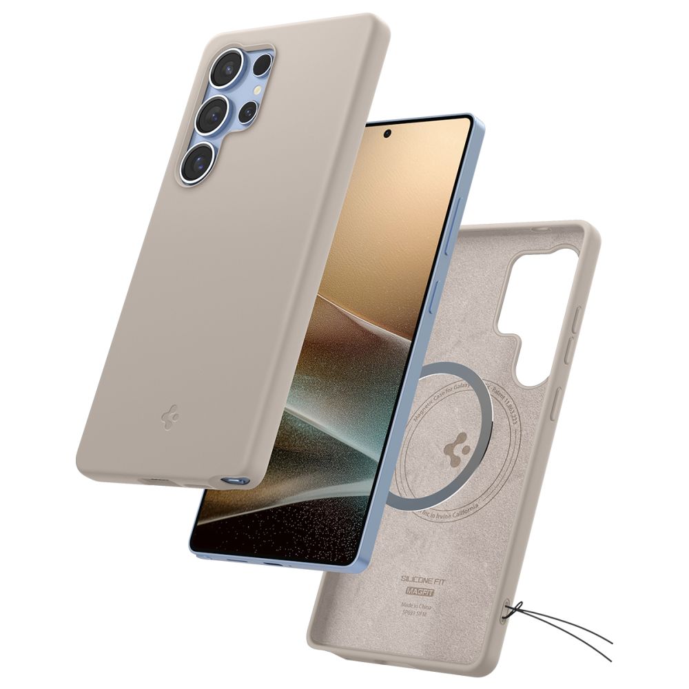 COQUE SPIGEN SILICONE FIT MAG MAGSAFE GALAXY S25 ULTRA TITANE NATUREL