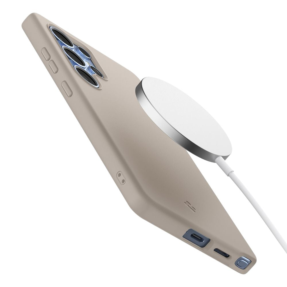 COQUE SPIGEN SILICONE FIT MAG MAGSAFE GALAXY S25 ULTRA TITANE NATUREL