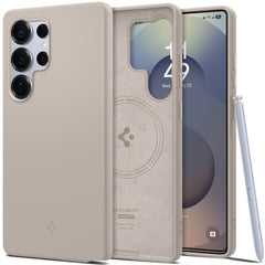 COQUE SPIGEN SILICONE FIT MAG MAGSAFE GALAXY S25 ULTRA TITANE NATUREL
