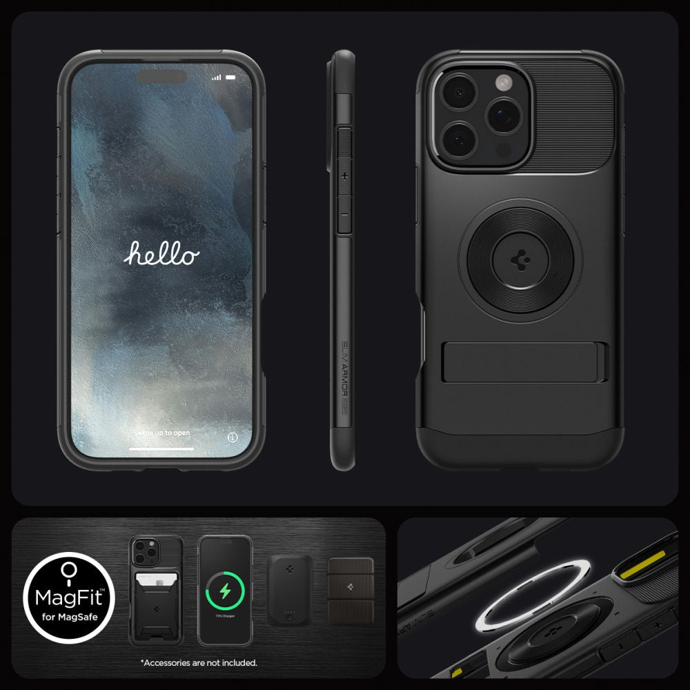 COQUE SPIGEN SLIM ARMOR MAG MAGSAFE IPHONE 16 PRO MAX NOIRE