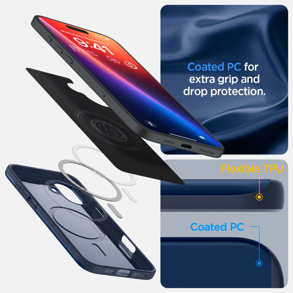 COQUE SPIGEN THIN FIT MAG MAGSAFE IPHONE 16 BLEU MARINE