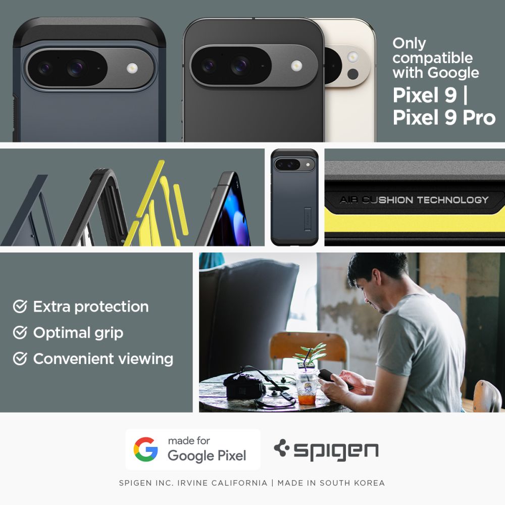 COQUE SPIGEN TOUGH ARMOR GOOGLE PIXEL 9 / 9 PRO MÉTAL ARDOISE