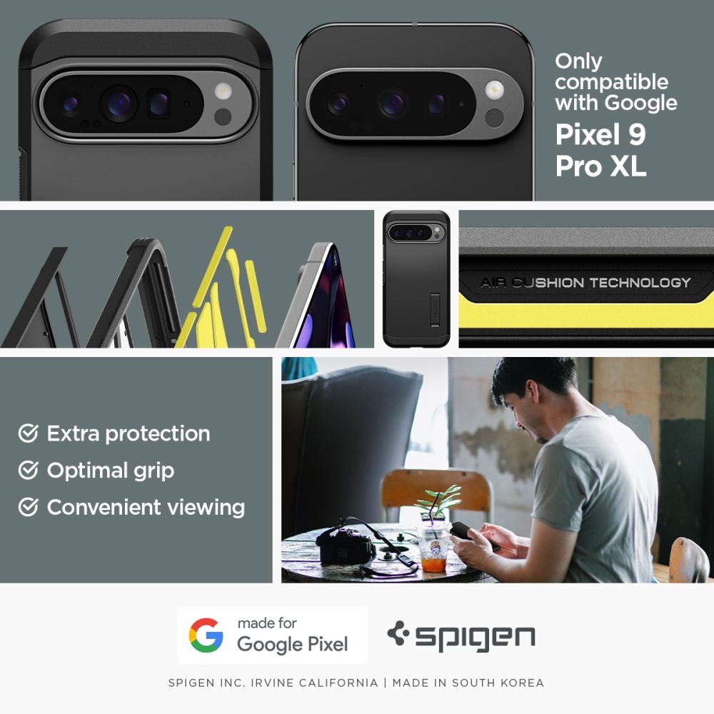 COQUE POUR GOOGLE PIXEL 9 PRO XL SPIGEN TOUGH ARMOR NOIRE