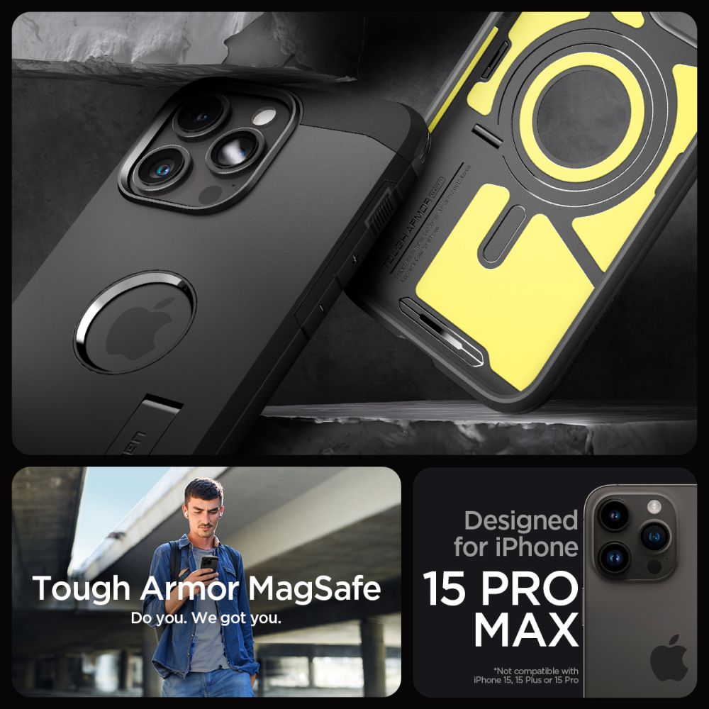 COQUE SPIGEN TOUGH ARMOR MAG MAGSAFE IPHONE 15 PRO MAX NOIRE