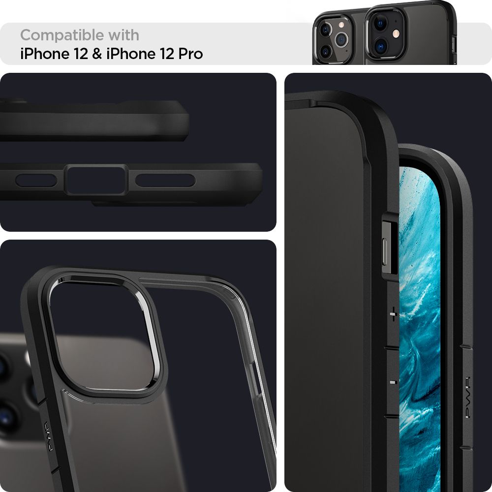 COQUE SPIGEN ULTRA HYBRID IPHONE 12/12 PRO NOIR MAT