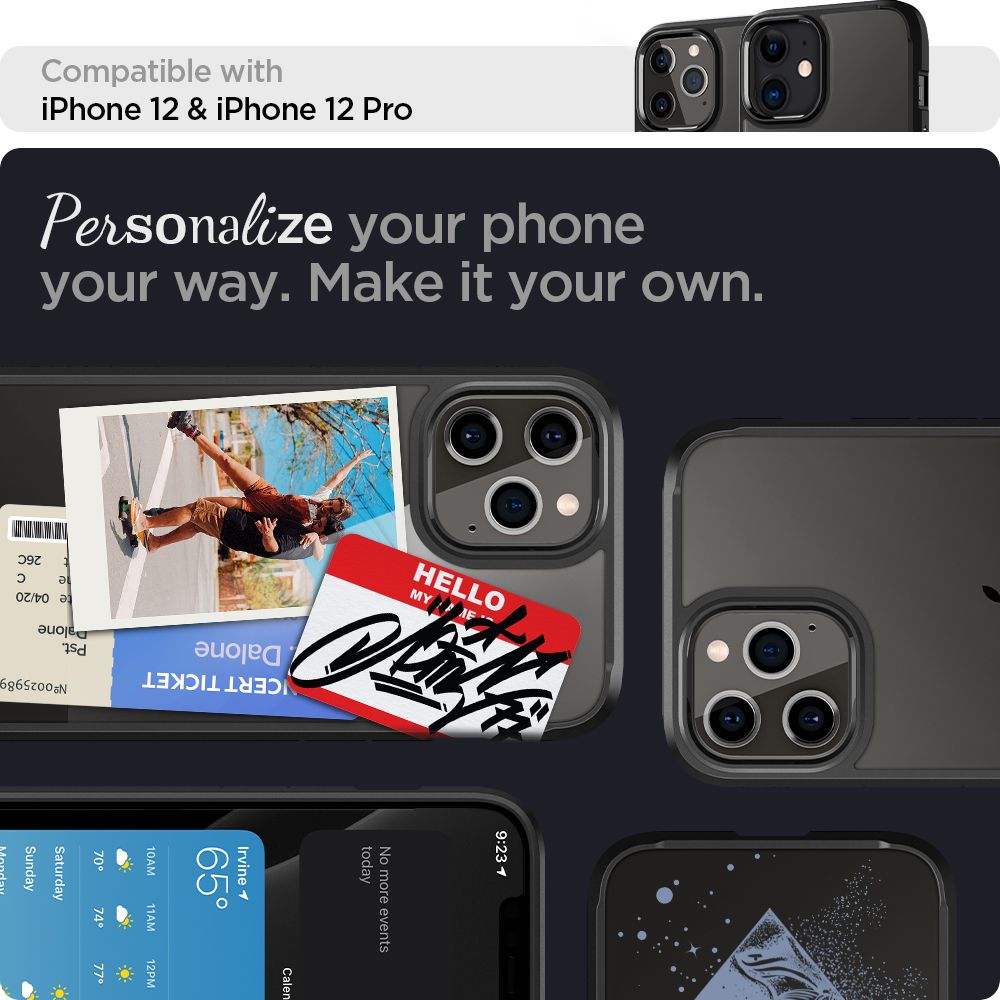 COQUE SPIGEN ULTRA HYBRID IPHONE 12/12 PRO NOIR MAT