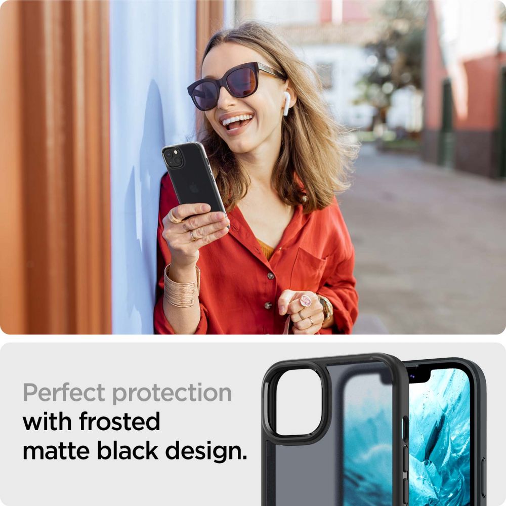 COQUE SPIGEN ULTRA HYBRID IPHONE 13 MAT NOIR FROSTÉ