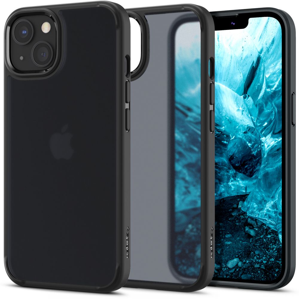 COQUE SPIGEN ULTRA HYBRID IPHONE 13 MAT NOIR FROSTÉ