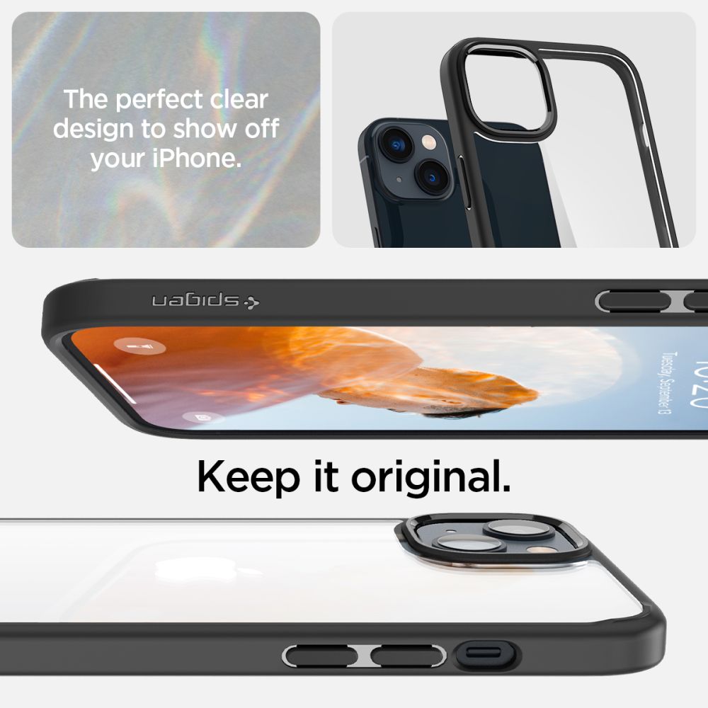 COQUE SPIGEN ULTRA HYBRID IPHONE 14 NOIR MATTE