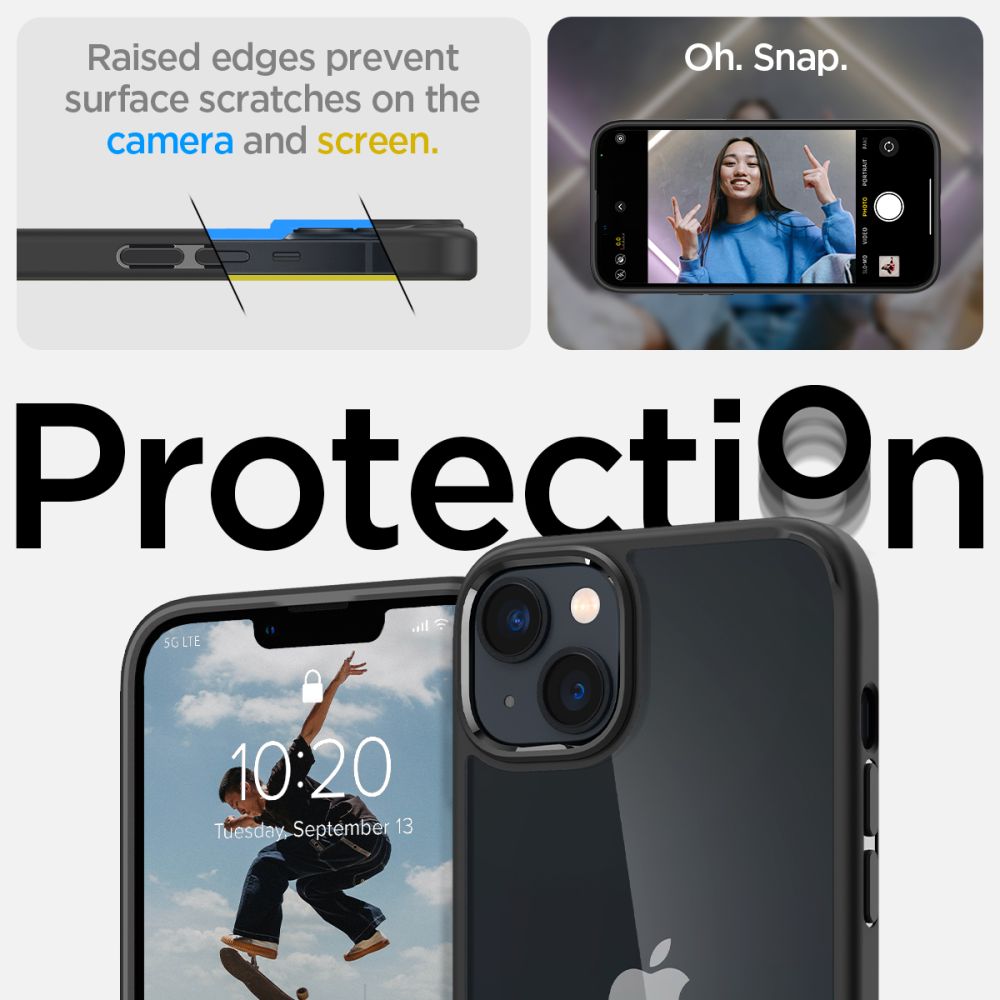 COQUE SPIGEN ULTRA HYBRID IPHONE 14 NOIR MATTE
