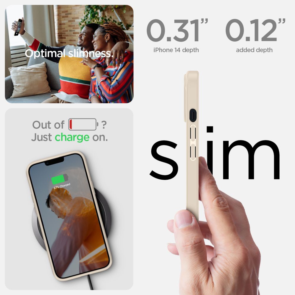 COQUE SPIGEN ULTRA HYBRID IPHONE 14 PLUS BEIGE SABLE