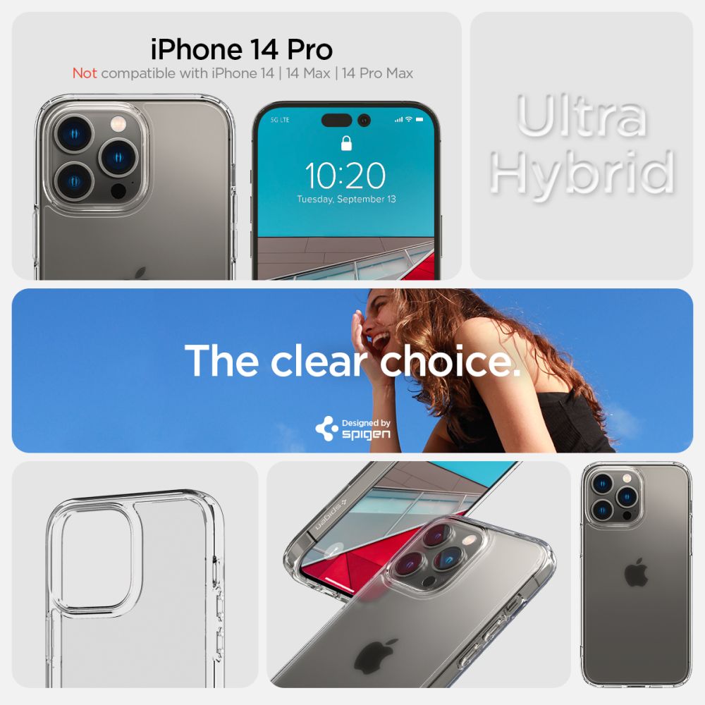 COQUE SPIGEN ULTRA HYBRID IPHONE 14 PRO FROST CLEAR
