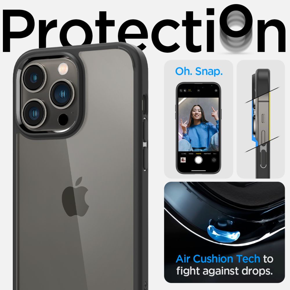 COQUE SPIGEN ULTRA HYBRID IPHONE 14 PRO NOIR MAT