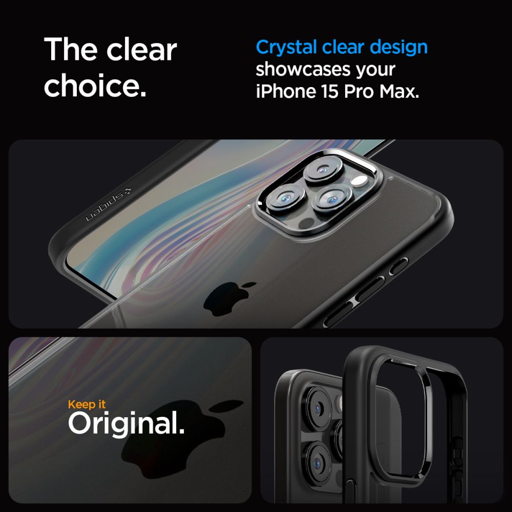COQUE SPIGEN ULTRA HYBRID IPHONE 15 PRO MAX NOIR MATTE