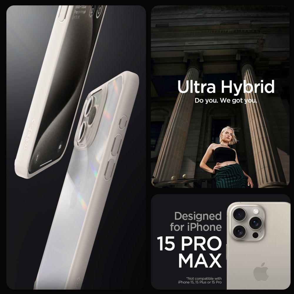 COQUE SPIGEN ULTRA HYBRID IPHONE 15 PRO MAX TITANE NATUREL