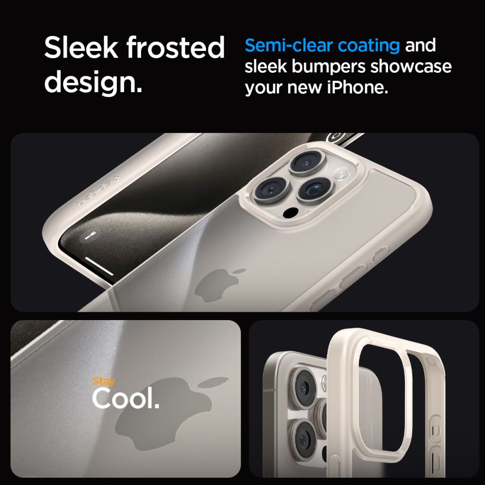 COQUE SPIGEN ULTRA HYBRID IPHONE 15 PRO MAX TITANE NATUREL