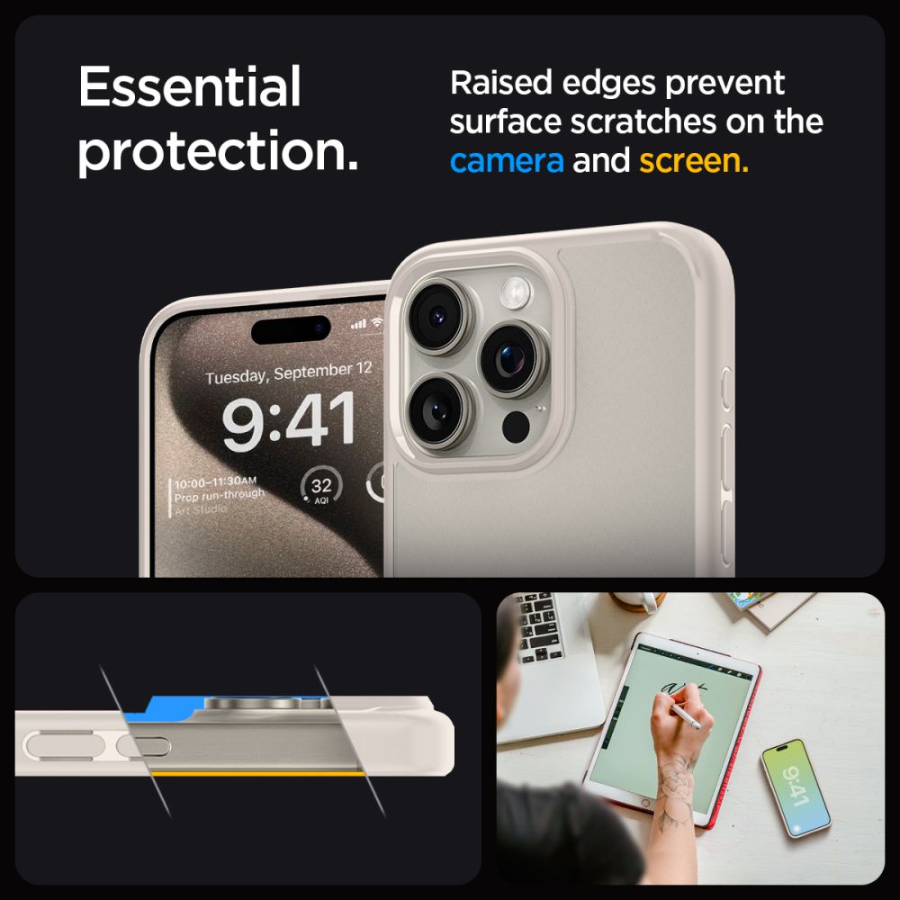 COQUE SPIGEN ULTRA HYBRID IPHONE 15 PRO MAX TITANE NATUREL
