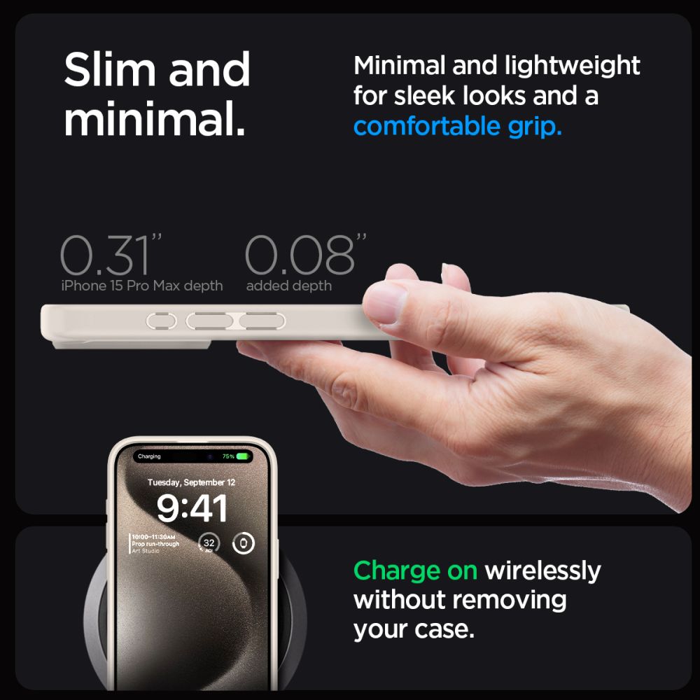 COQUE SPIGEN ULTRA HYBRID IPHONE 15 PRO MAX TITANE NATUREL