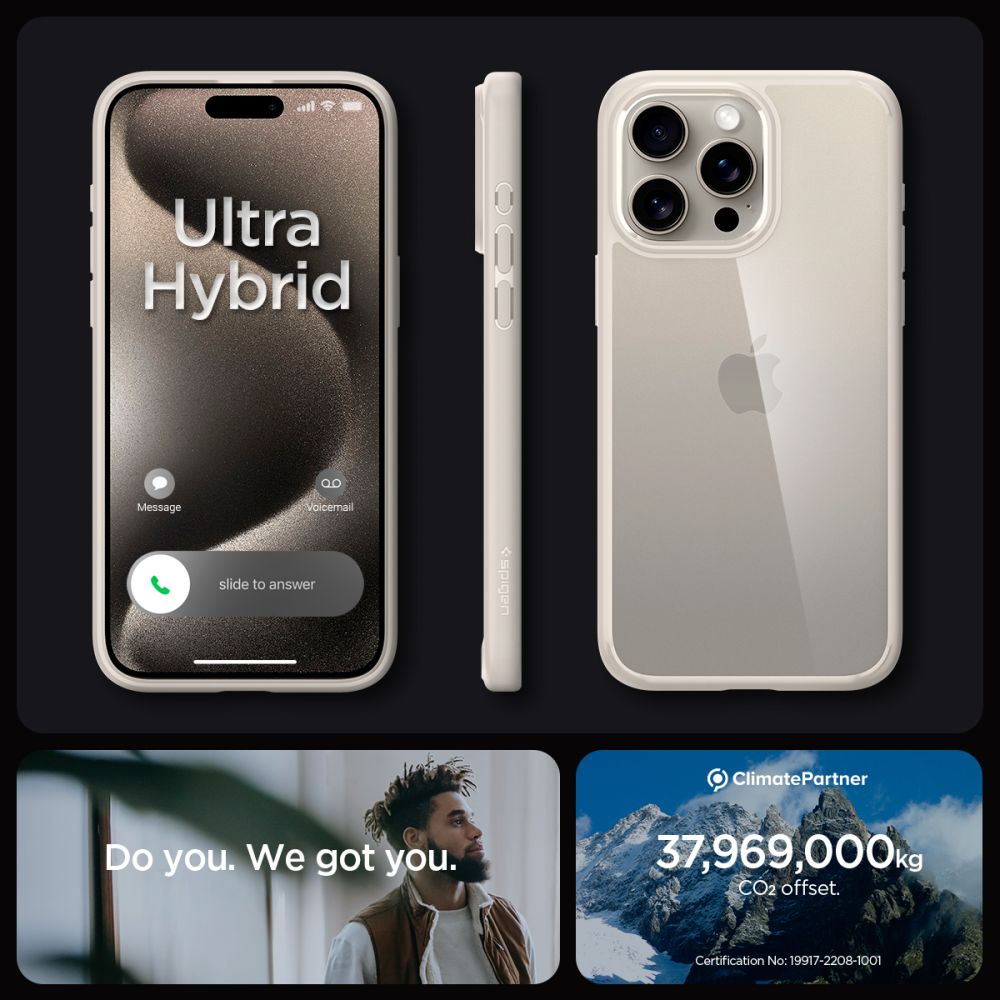 COQUE SPIGEN ULTRA HYBRID IPHONE 15 PRO MAX TITANE NATUREL
