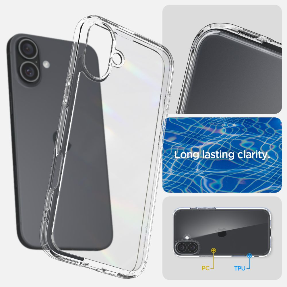 COQUE SPIGEN ULTRA HYBRID IPHONE 16 CRYSTAL CLEAR