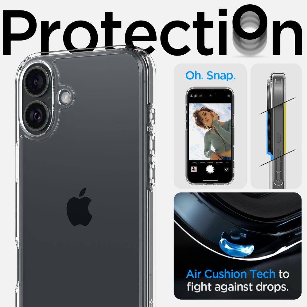 COQUE SPIGEN ULTRA HYBRID IPHONE 16 CRYSTAL CLEAR