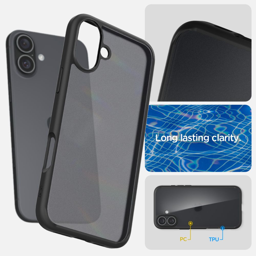 COQUE SPIGEN ULTRA HYBRID IPHONE 16 NOIR FROST