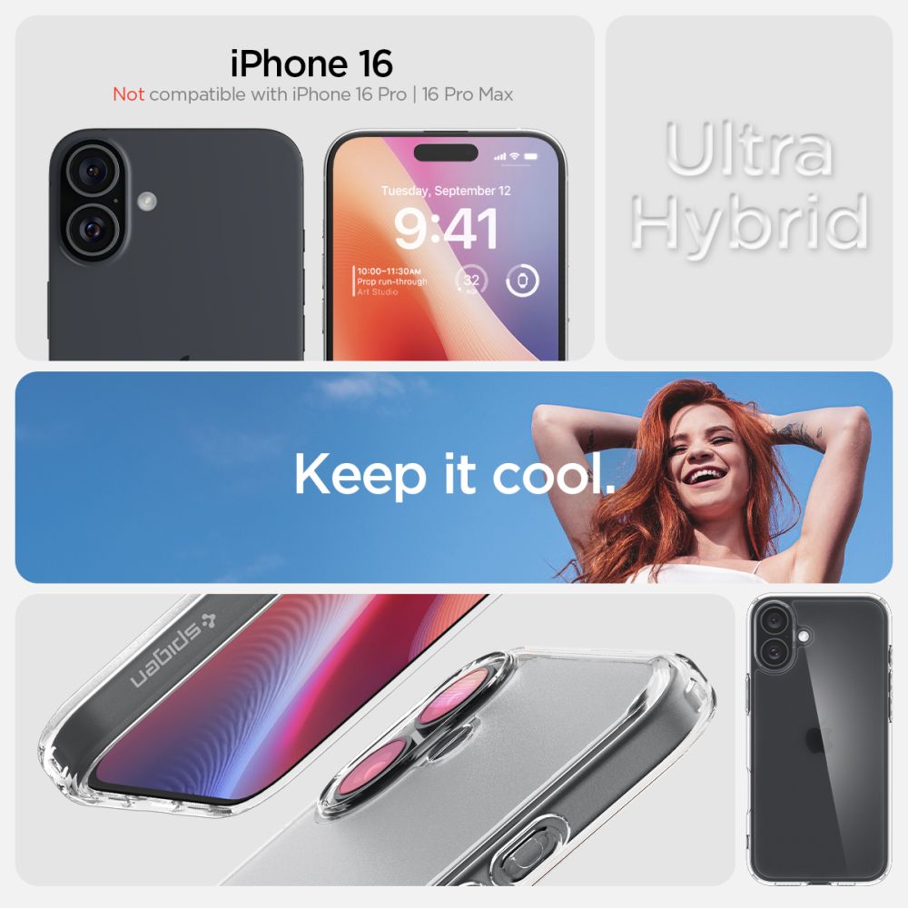 COQUE SPIGEN ULTRA HYBRID IPHONE 16 FROST CLEAR