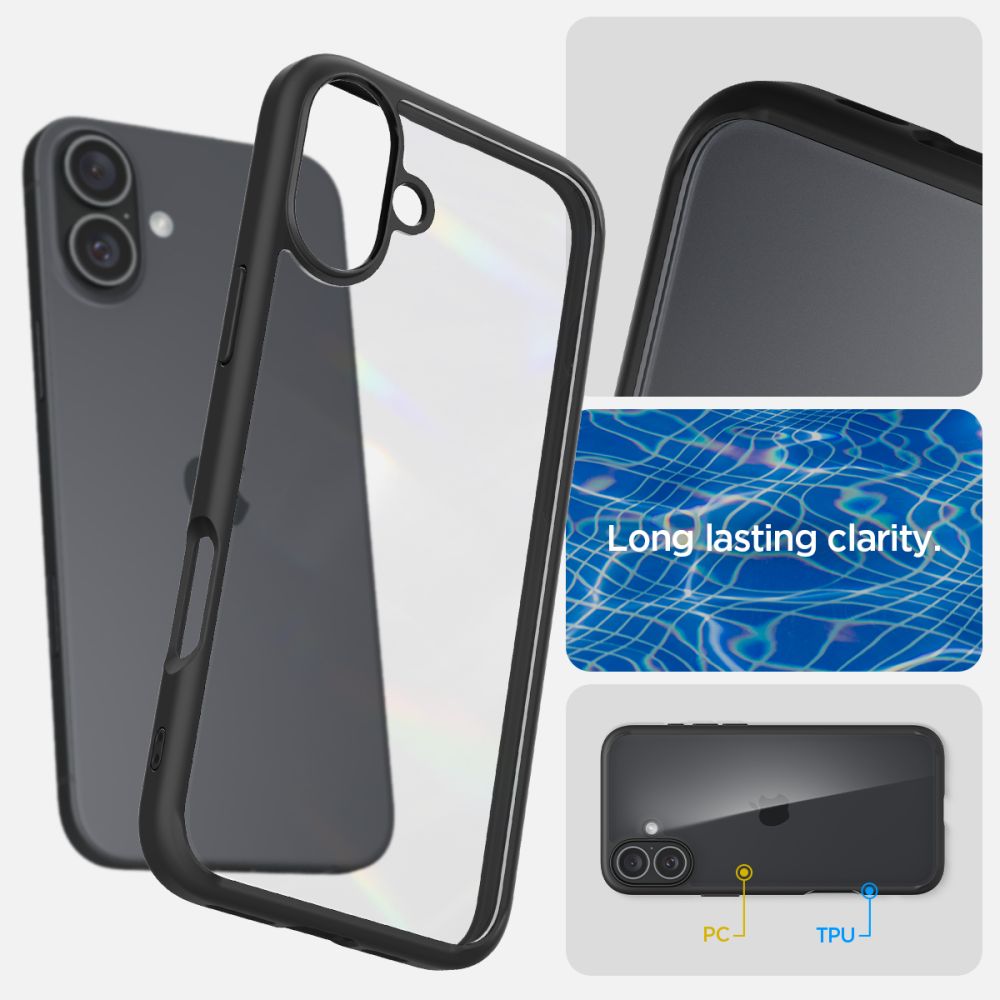 COQUE SPIGEN ULTRA HYBRID IPHONE 16 NOIR MAT