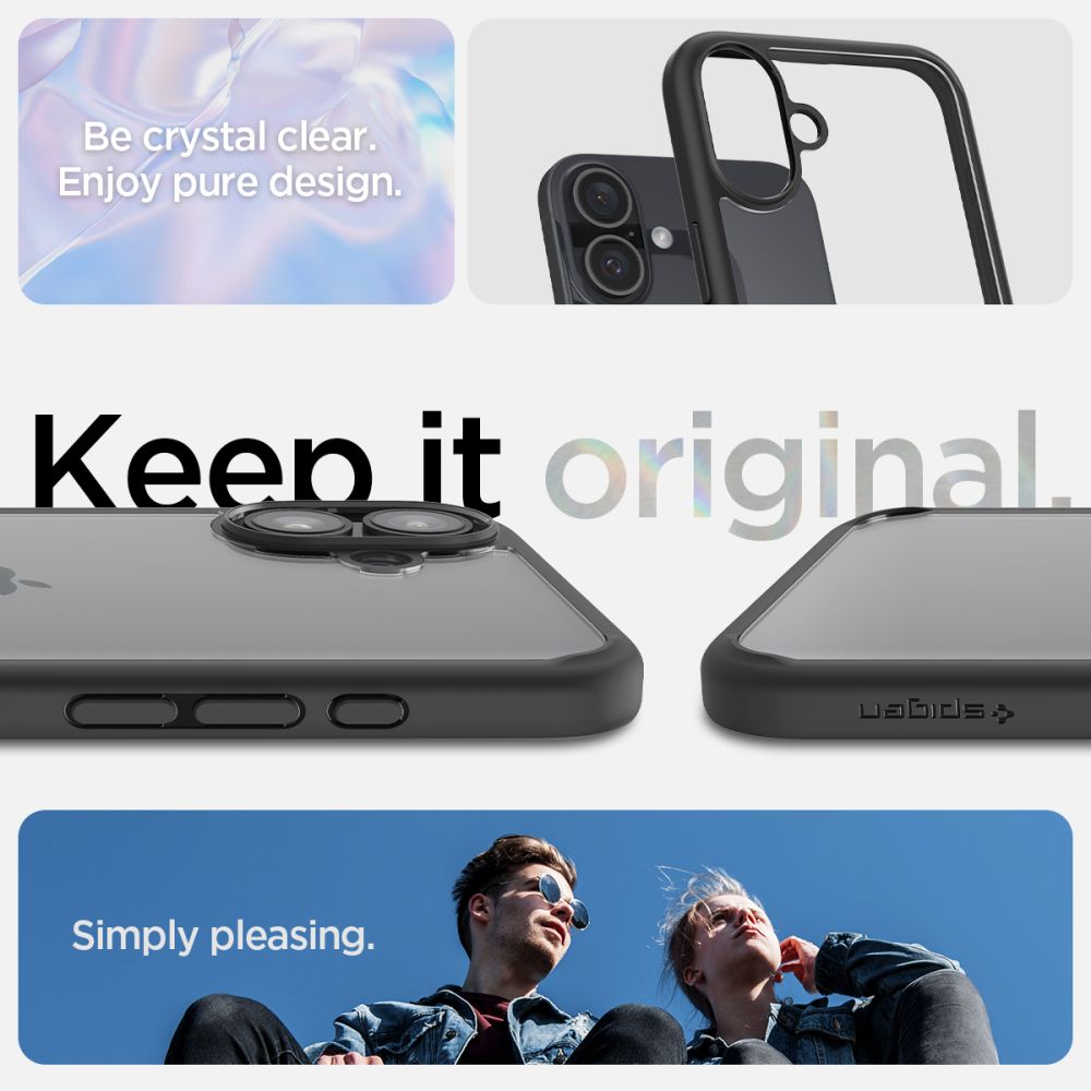 COQUE SPIGEN ULTRA HYBRID IPHONE 16 NOIR MAT