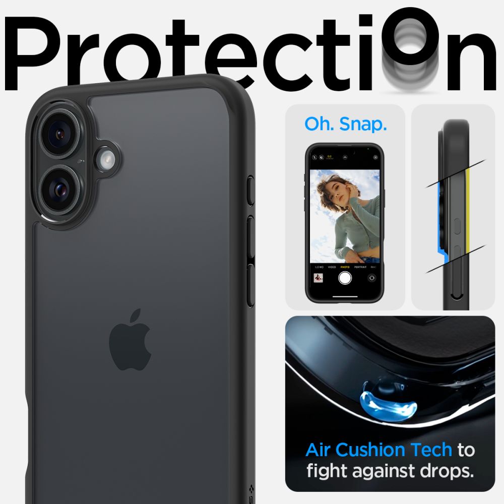 COQUE SPIGEN ULTRA HYBRID IPHONE 16 PLUS NOIR MAT