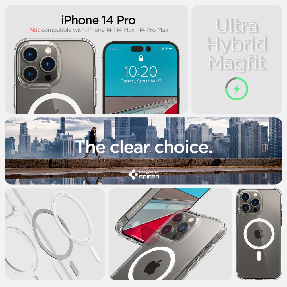 COQUE SPIGEN ULTRA HYBRID MAG MAGSAFE IPHONE 14 PRO BLANC