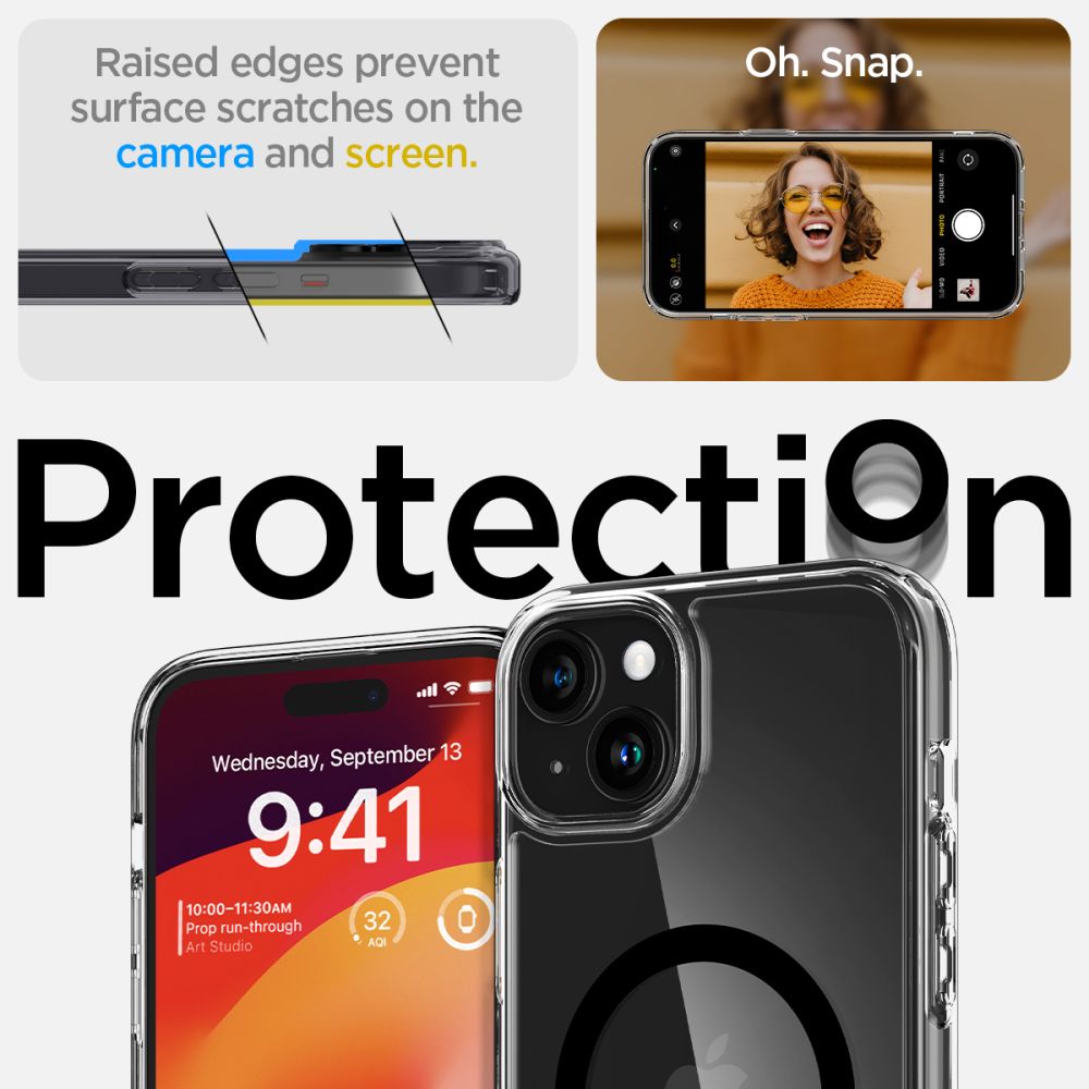 COQUE SPIGEN ULTRA HYBRID MAG MAGSAFE IPHONE 15 PLUS NOIRE