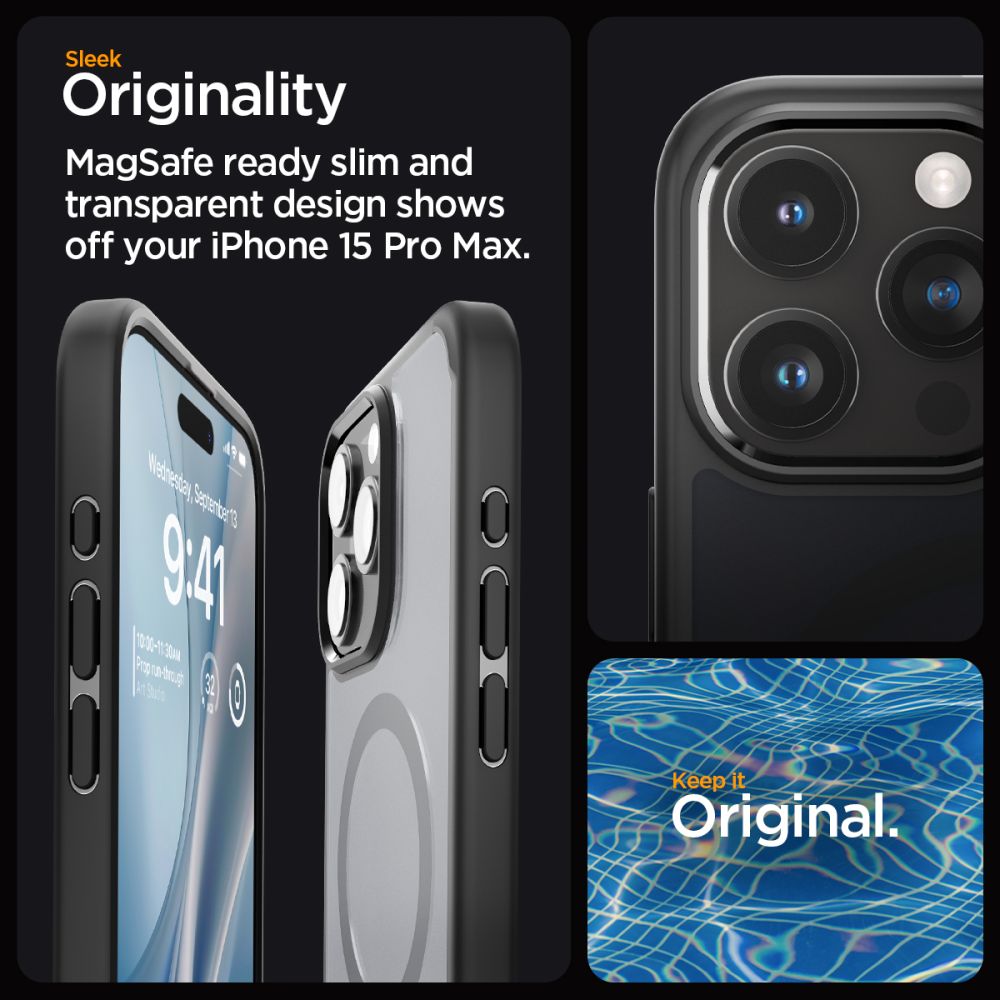 COQUE SPIGEN ULTRA HYBRID MAG MAGSAFE IPHONE 15 PRO MAX NOIR FROST