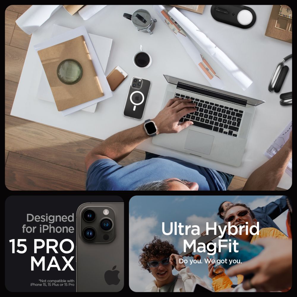 COQUE SPIGEN ULTRA HYBRID MAG MAGSAFE IPHONE 15 PRO MAX BLANCHE