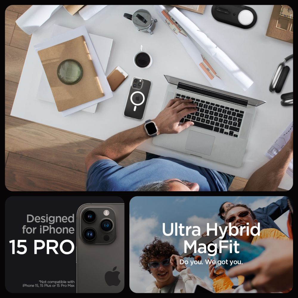 COQUE SPIGEN ULTRA HYBRID MAG MAGSAFE IPHONE 15 PRO BLANC