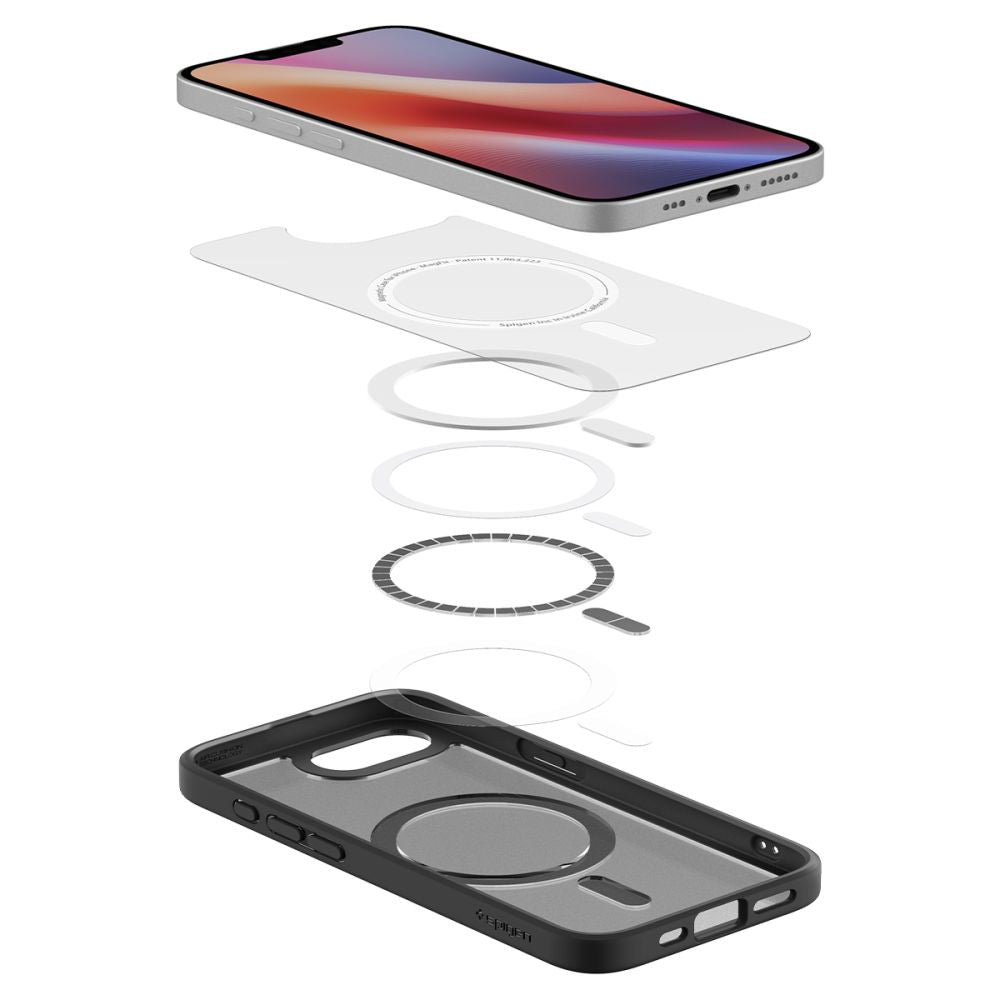 COQUE SPIGEN ULTRA HYBRID MAG MAGSAFE IPHONE 16E NOIR FROST