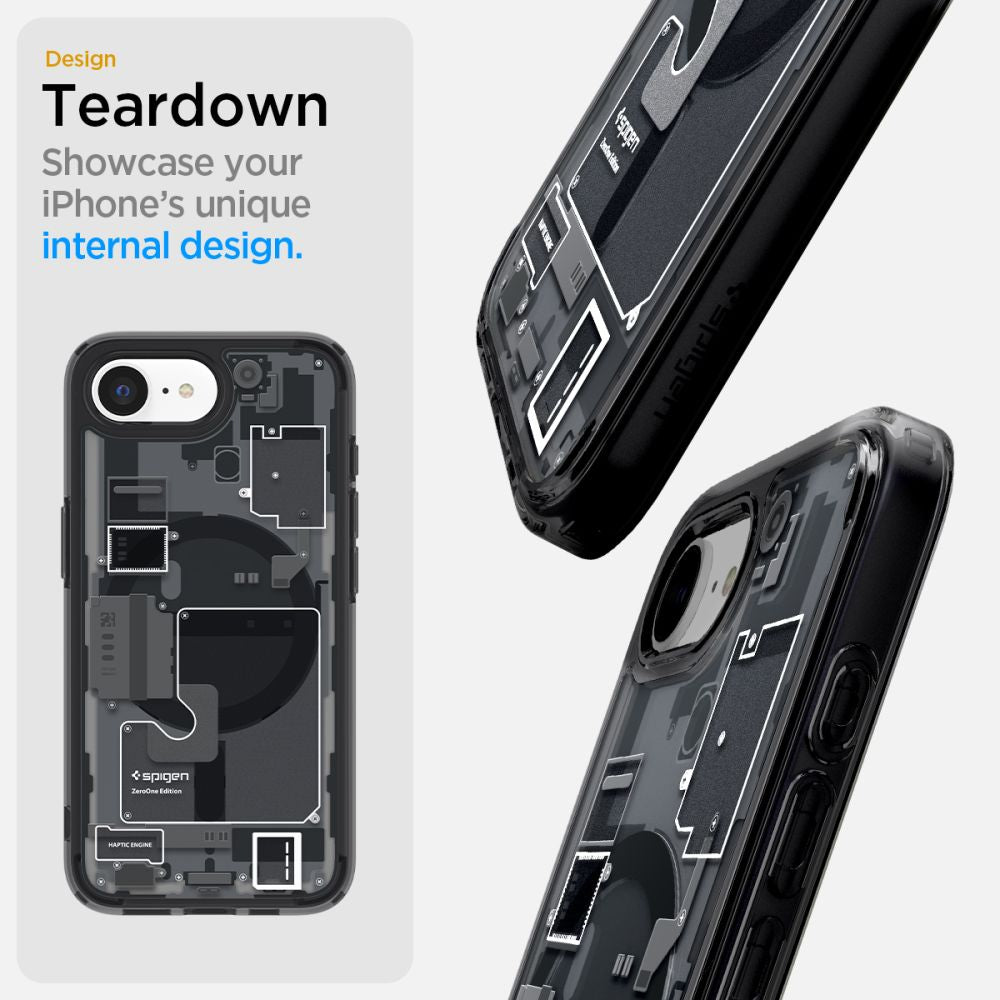 COQUE SPIGEN ULTRA HYBRID MAG MAGSAFE IPHONE 16E ZERO ONE NOIR