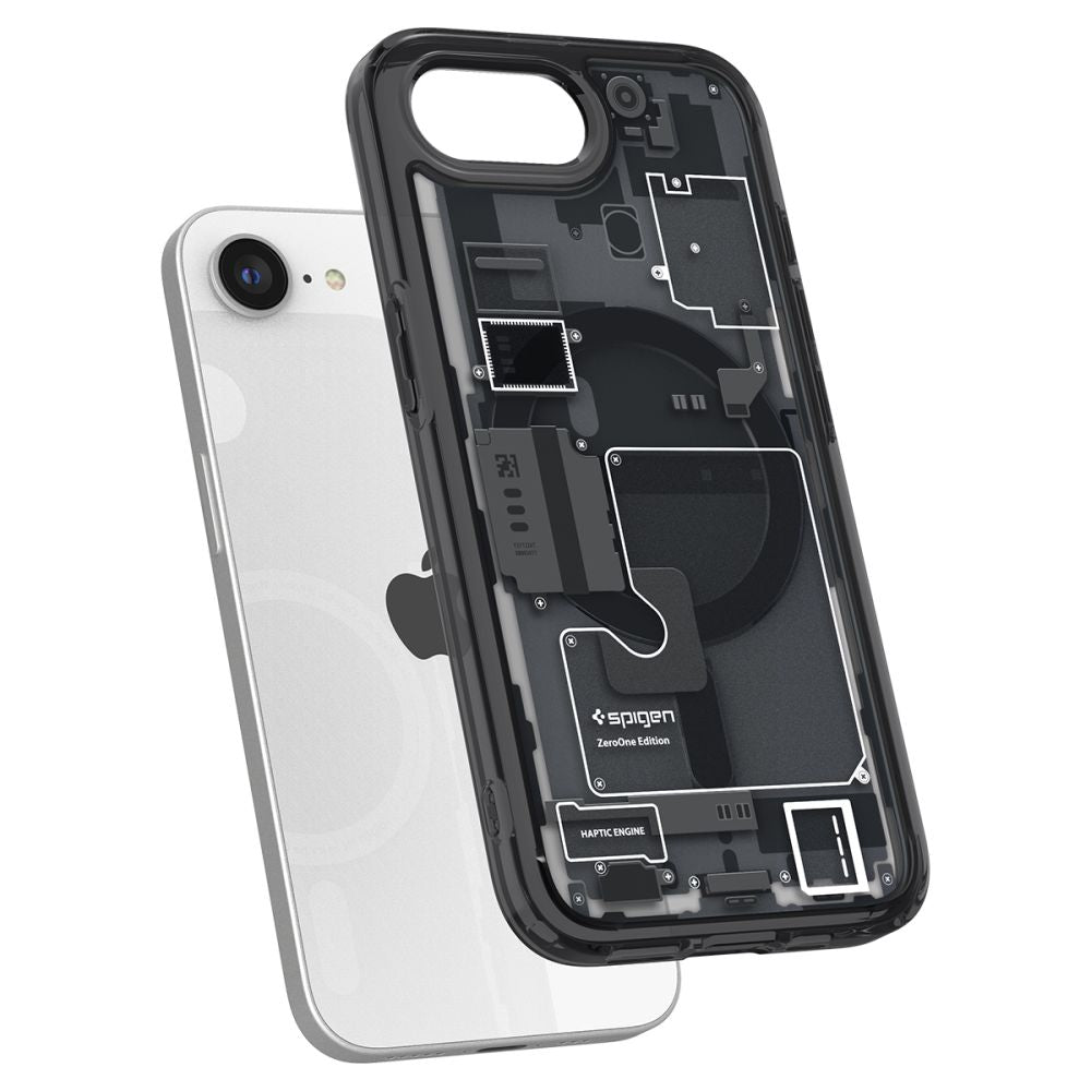 COQUE SPIGEN ULTRA HYBRID MAG MAGSAFE IPHONE 16E ZERO ONE NOIR