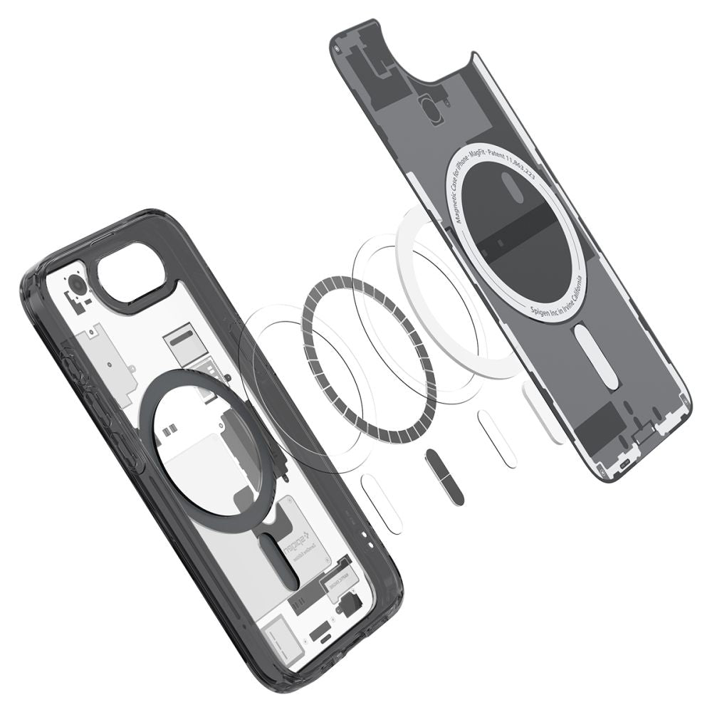 COQUE SPIGEN ULTRA HYBRID MAG MAGSAFE IPHONE 16E ZERO ONE NOIR