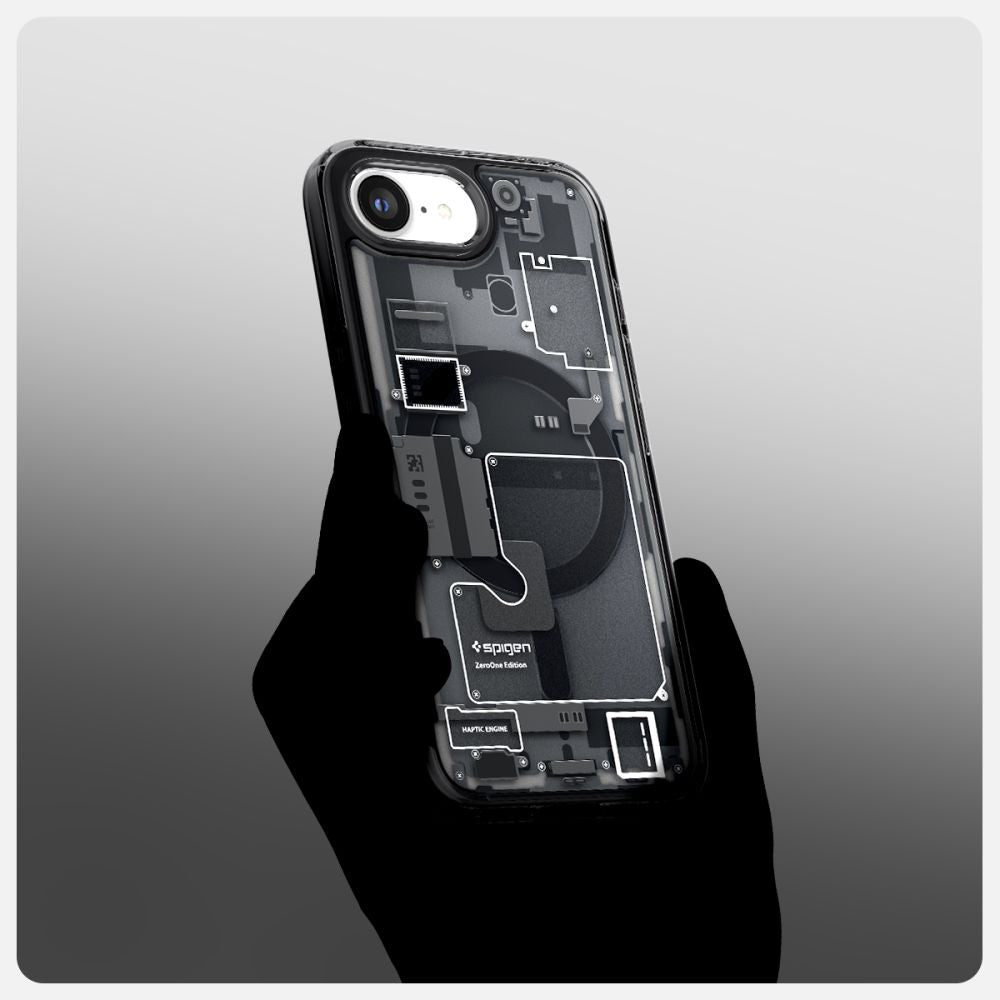 COQUE SPIGEN ULTRA HYBRID MAG MAGSAFE IPHONE 16E ZERO ONE NOIR