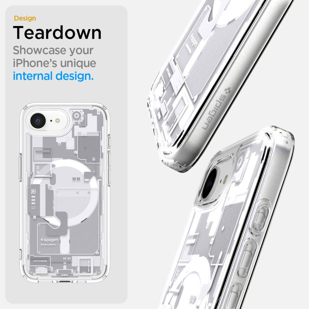 COQUE SPIGEN ULTRA HYBRID MAG MAGSAFE IPHONE 16E ZERO ONE BLANC