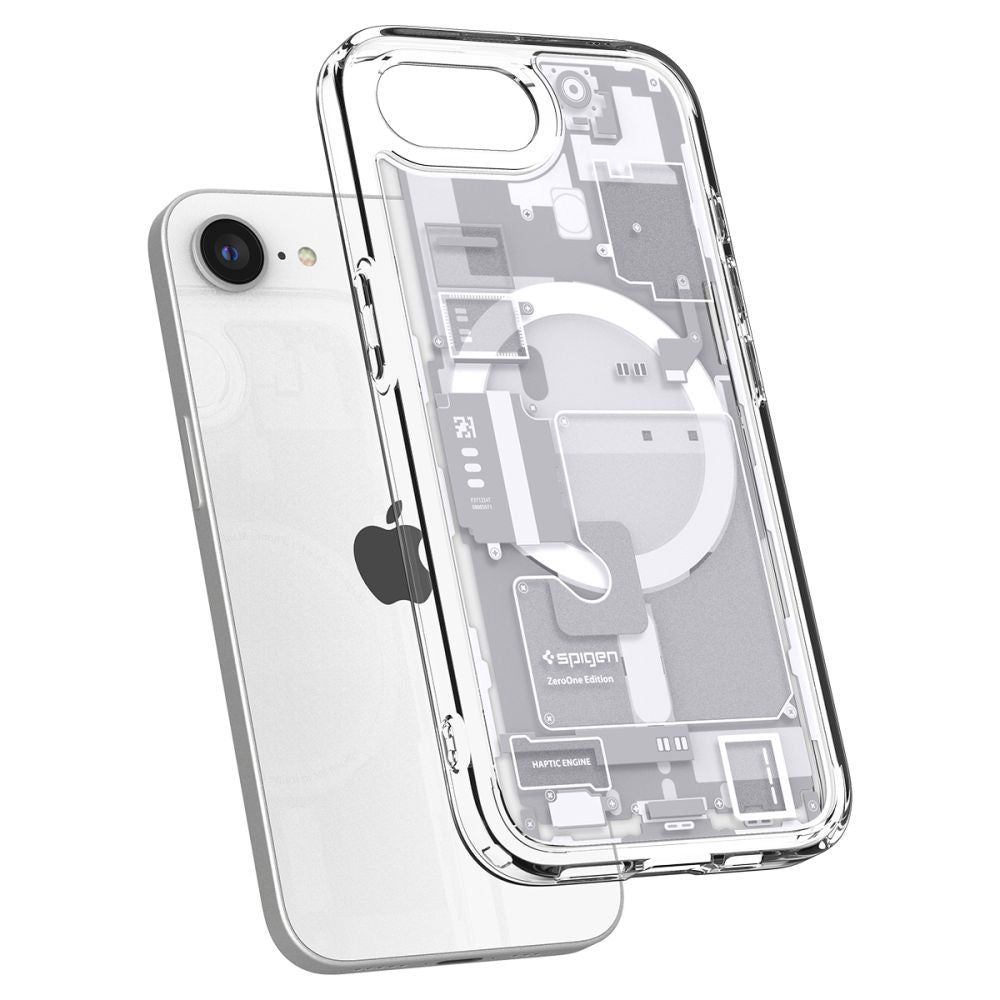 COQUE SPIGEN ULTRA HYBRID MAG MAGSAFE IPHONE 16E ZERO ONE BLANC
