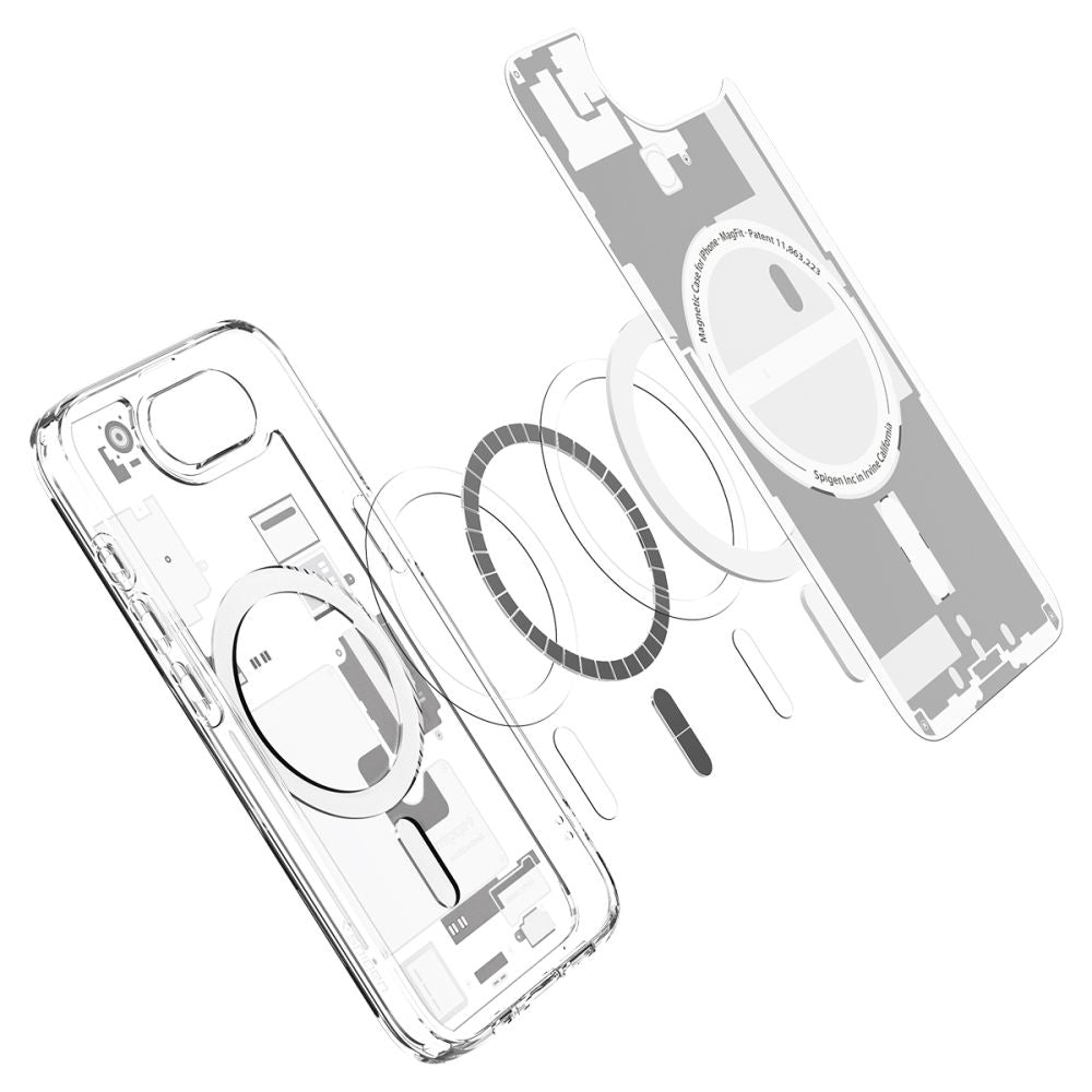 COQUE SPIGEN ULTRA HYBRID MAG MAGSAFE IPHONE 16E ZERO ONE BLANC
