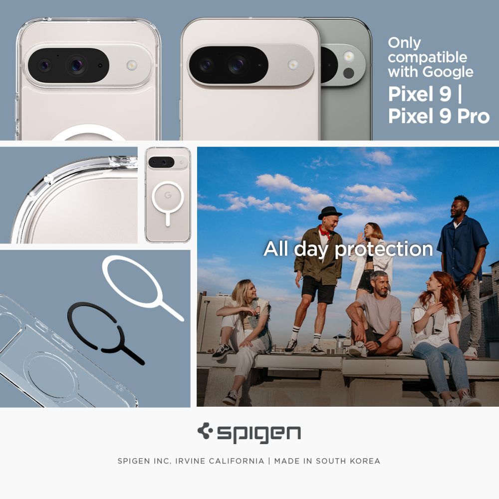 COQUE SPIGEN ULTRA HYBRID ONETAP RING MAGSAFE GOOGLE PIXEL 9 PRO BLANC