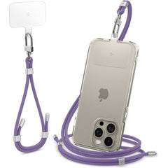 ENSEMBLE DE SANGLES UNIVERSELLES SPIGEN CROISE ET POIGNET VIOLET PROFOND