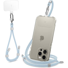 ENSEMBLE DE SANGLE UNIVERSELLE SPIGEN CROISEE ET POIGNET BLEU MUET