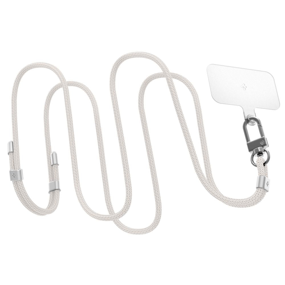 ENSEMBLE DE SANGLE UNIVERSELLE SPIGEN CROISEE ET POIGNET BLANC PERLE