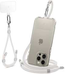 ENSEMBLE DE SANGLE UNIVERSELLE SPIGEN CROISEE ET POIGNET BLANC PERLE