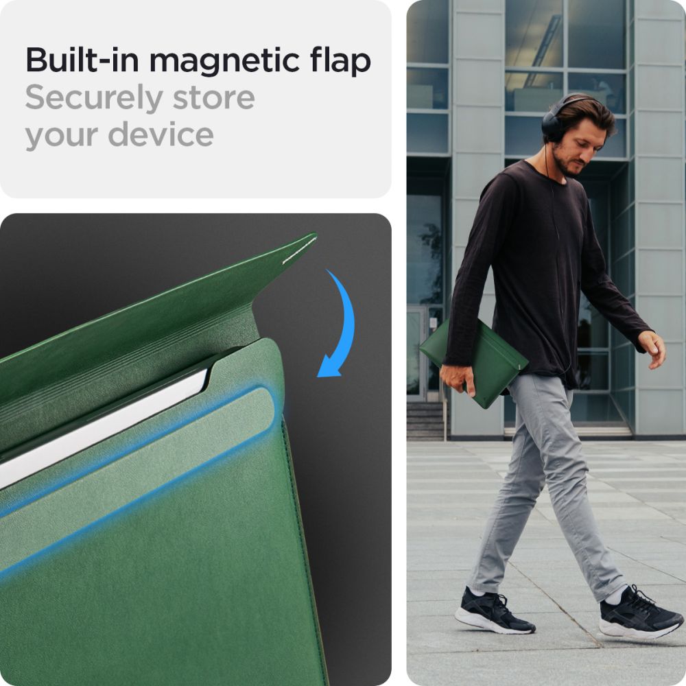SAC SPIGEN VALENTINUS SLEEVE ORDINATEUR PORTABLE 15-16 JEJU VERT